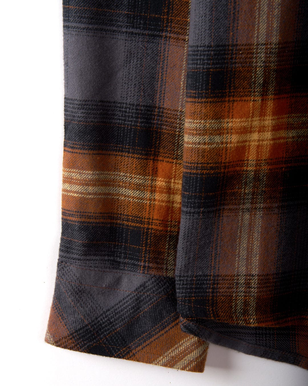 Miles Mens Check Flannel Shirt in Orange - Image 9