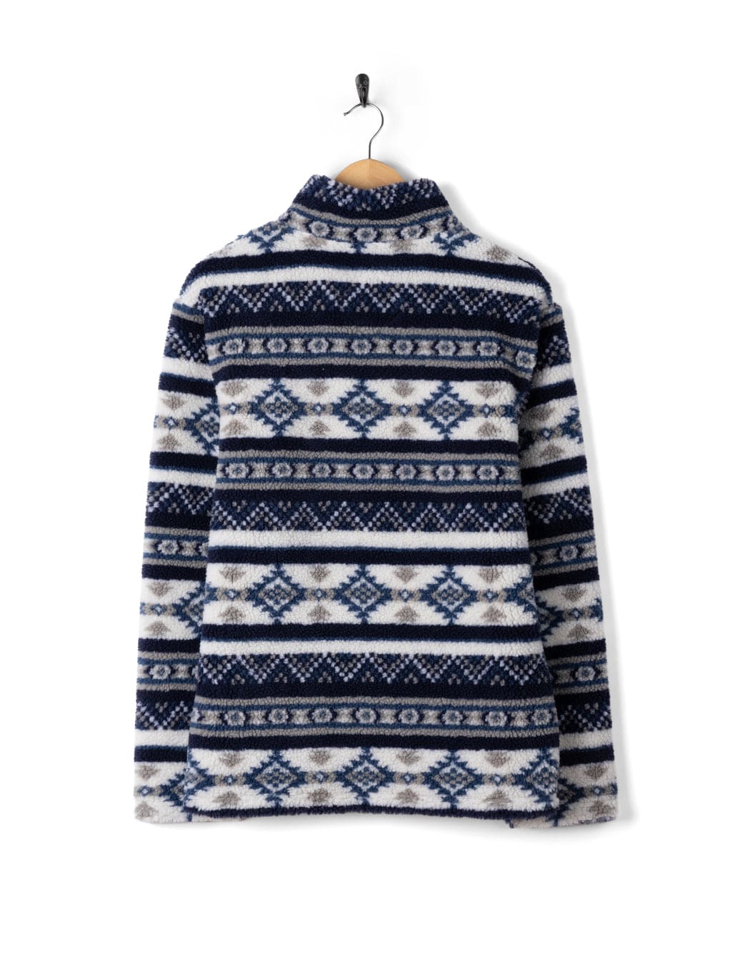 Morgan Mens 1/4 Neck Borg Fleece in Blue - Image 5