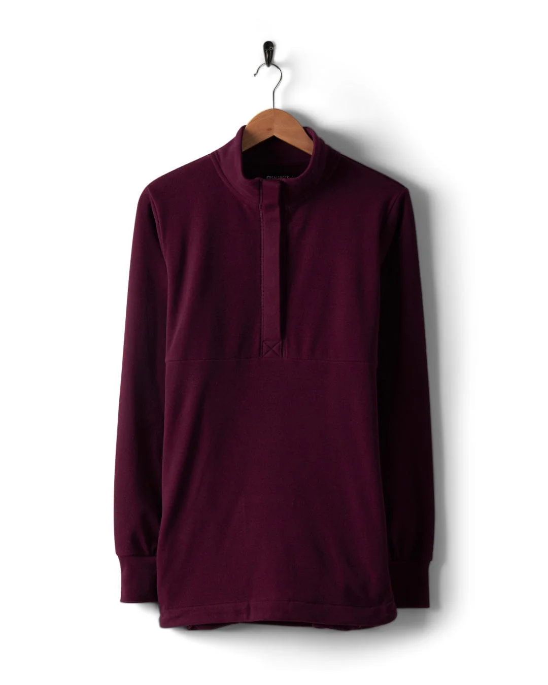 Morgan Womens 1/4 Neck Longline Fleece in Burgundy - Image 3