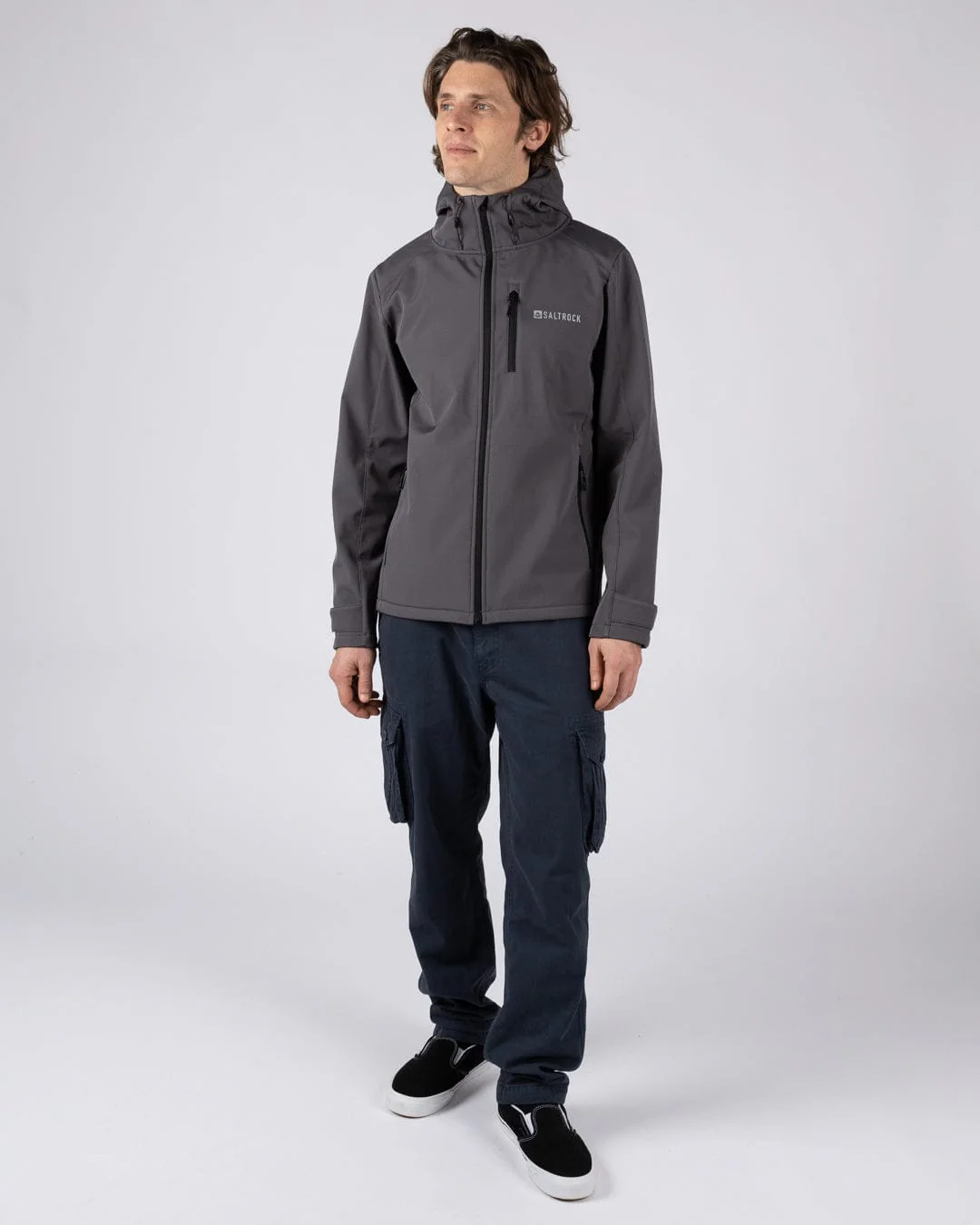 Munros II Mens Water Resistant Softshell Jacket in Dark Grey - Image 12