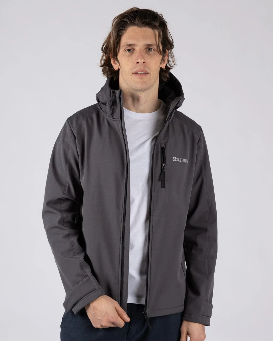 Munros II Mens Water Resistant Softshell Jacket in Dark Grey - Image 4