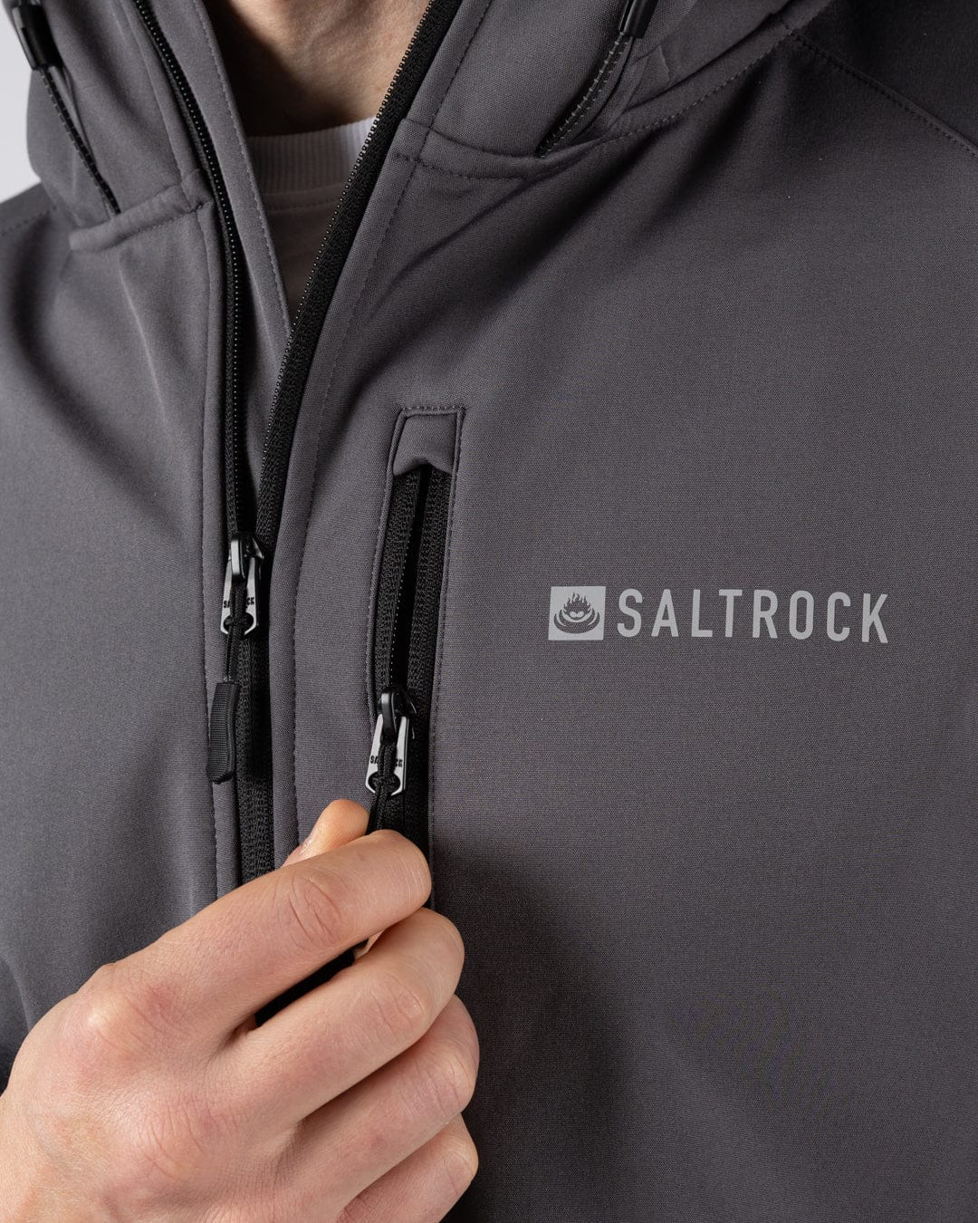 Munros II Mens Water Resistant Softshell Jacket in Dark Grey - Image 5