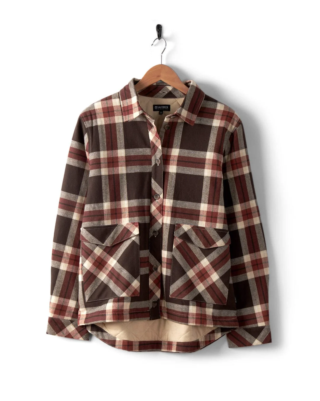 Myla Womens Hooded Shacket in Brown - Image 4