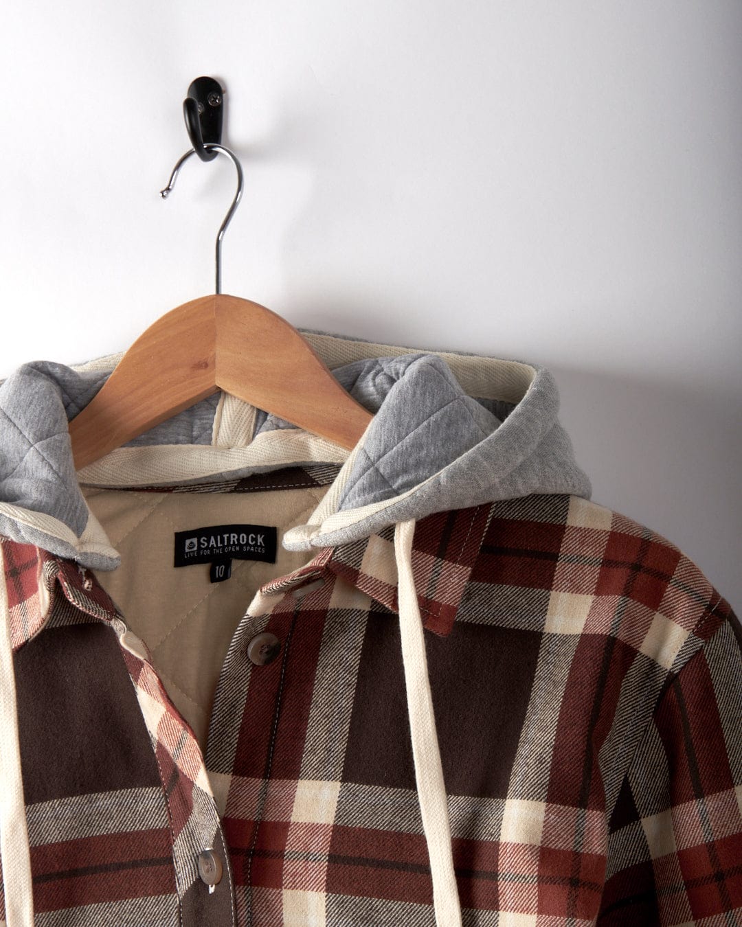 Myla Womens Hooded Shacket in Brown - Image 8