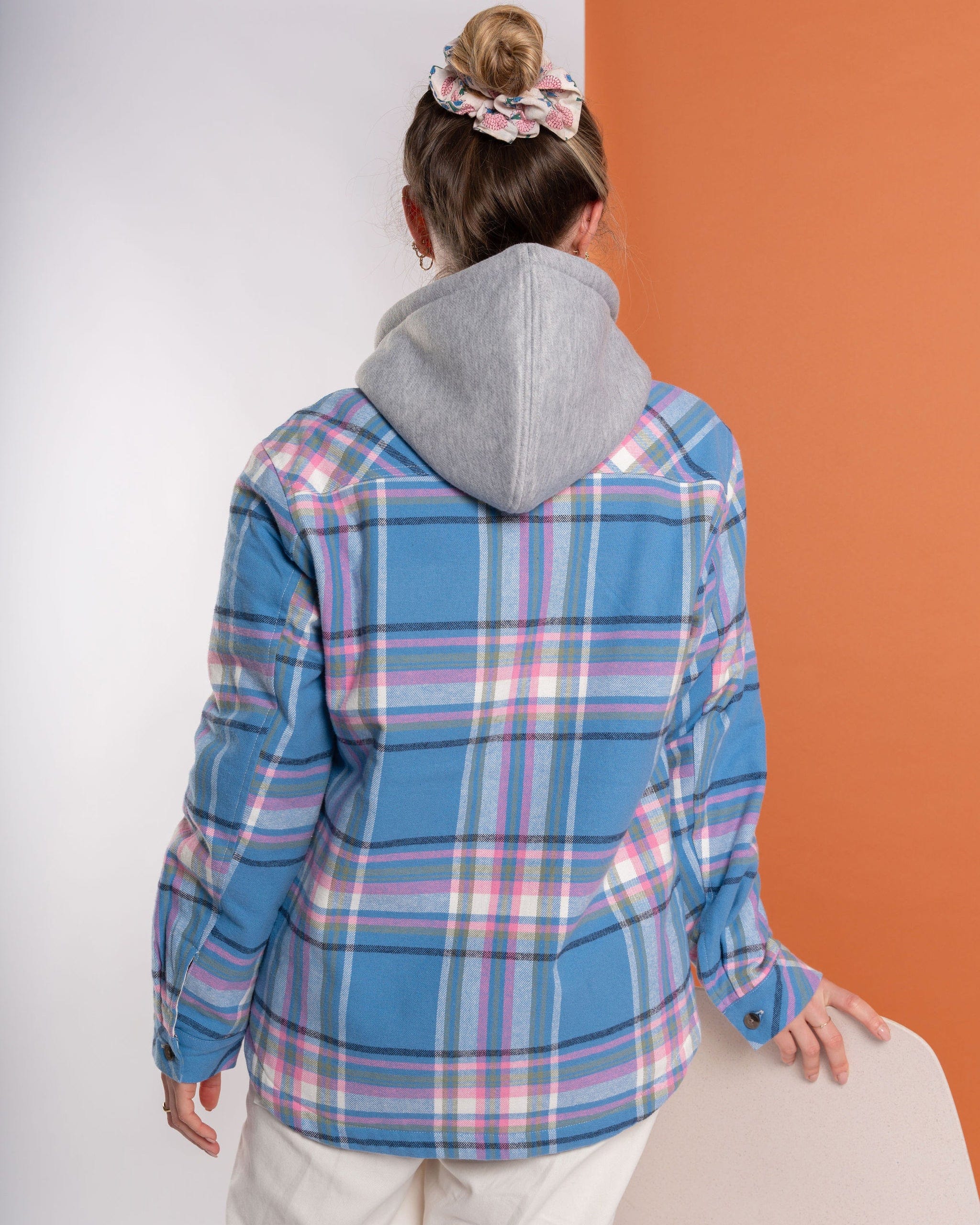 Myla Womens Hooded Shacket in Blue - Image 9