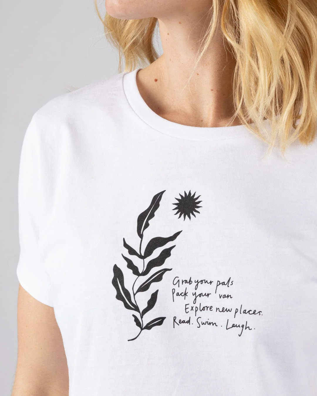 Nala Womens Short Sleeved T-Shirt in White - Image 3
