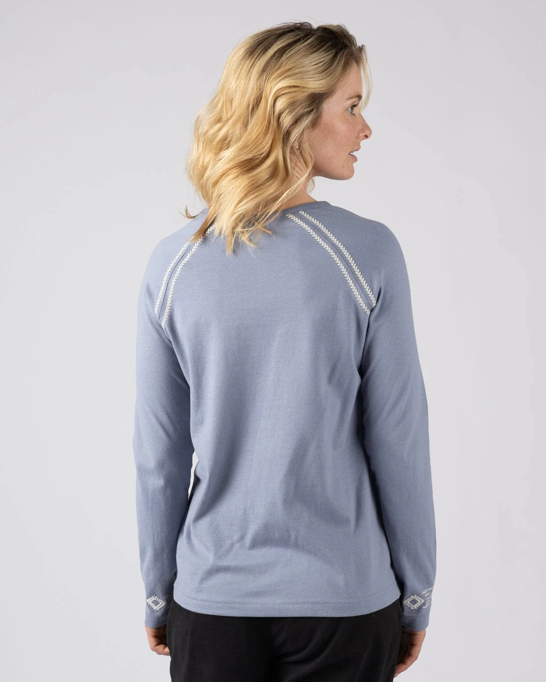 Nessa Womens Long Sleeve T-Shirt in Blue - Image 4