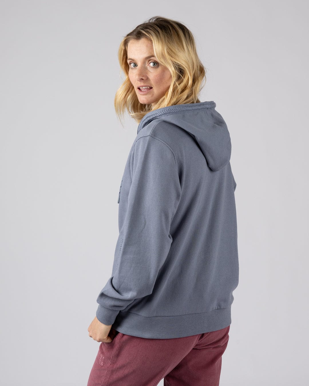 Nikka Womens Zip Hoodie in Blue - Image 3