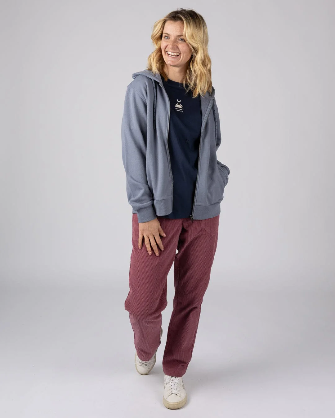 Nikka Womens Zip Hoodie in Blue - Image 4