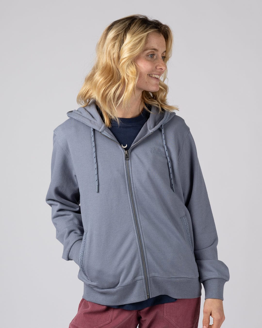 Nikka Womens Zip Hoodie in Blue - Image 7