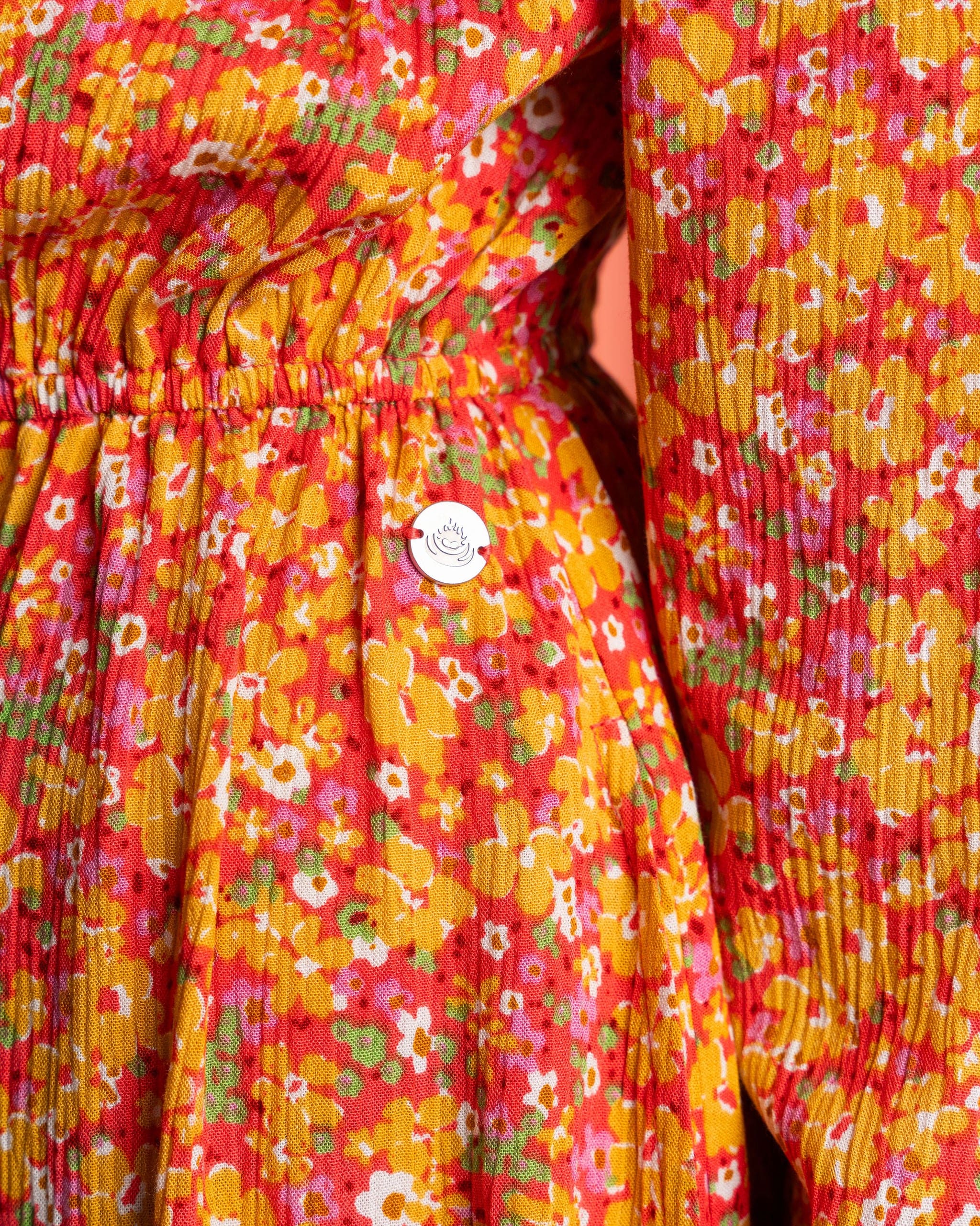 Nova Womens Floral Midi Dress in Coral - Image 5