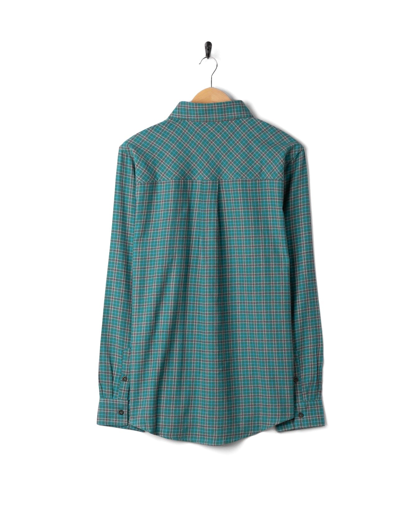 Nyjah Mens Flannel Shirt in Dark Green - Image 2