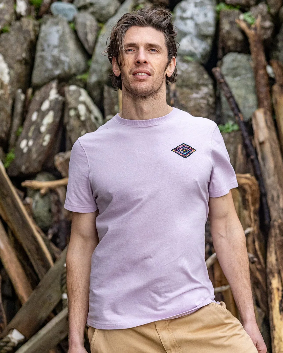 Offshore Mens Short Sleeve T-Shirt in Purple - Image 3