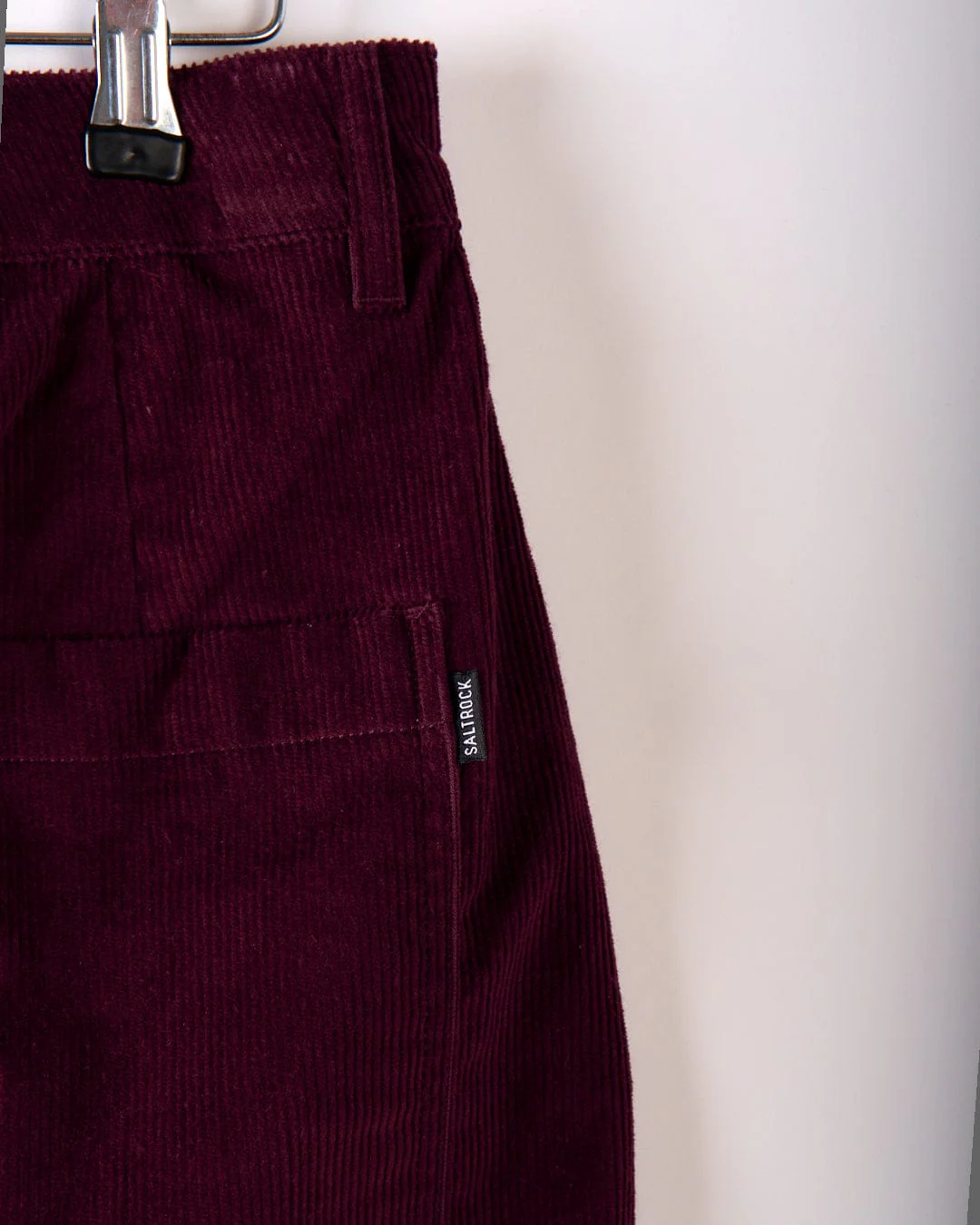Ogden Cord Womens Straight Leg Cord Trousers in Burgundy - Image 8