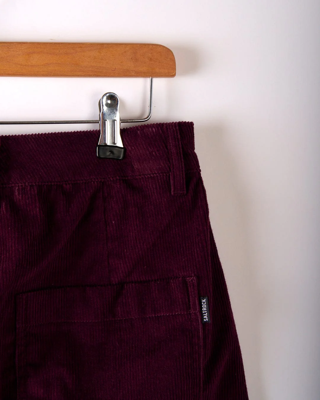 Ogden Cord Womens Straight Leg Cord Trousers in Burgundy - Image 9