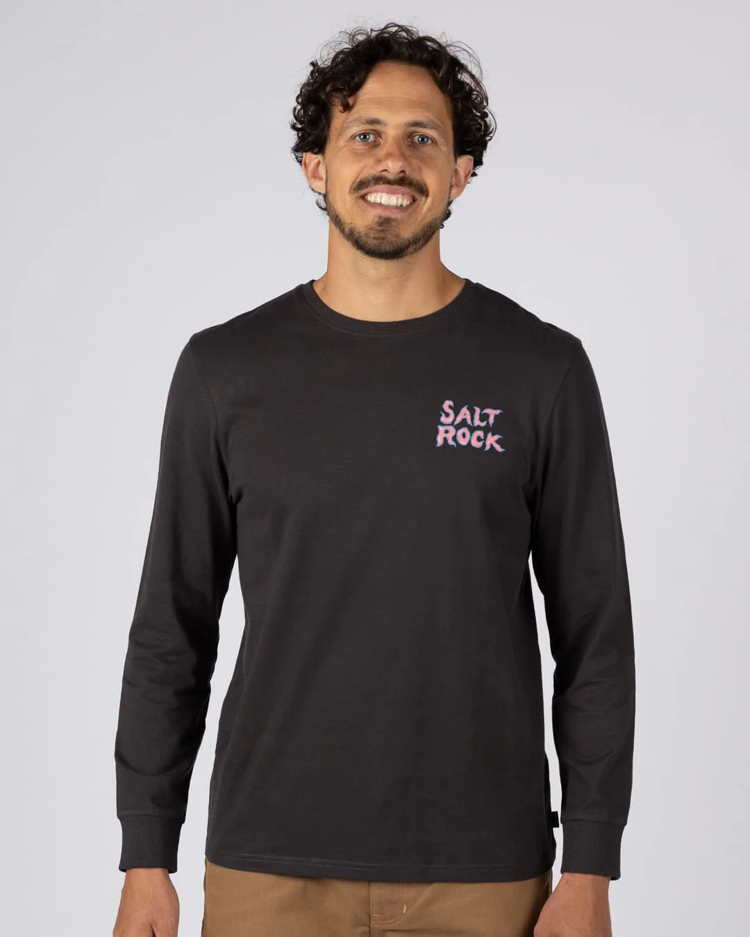 One More Wave Mens Long Sleeve T-Shirt in Dark Grey - Image 2