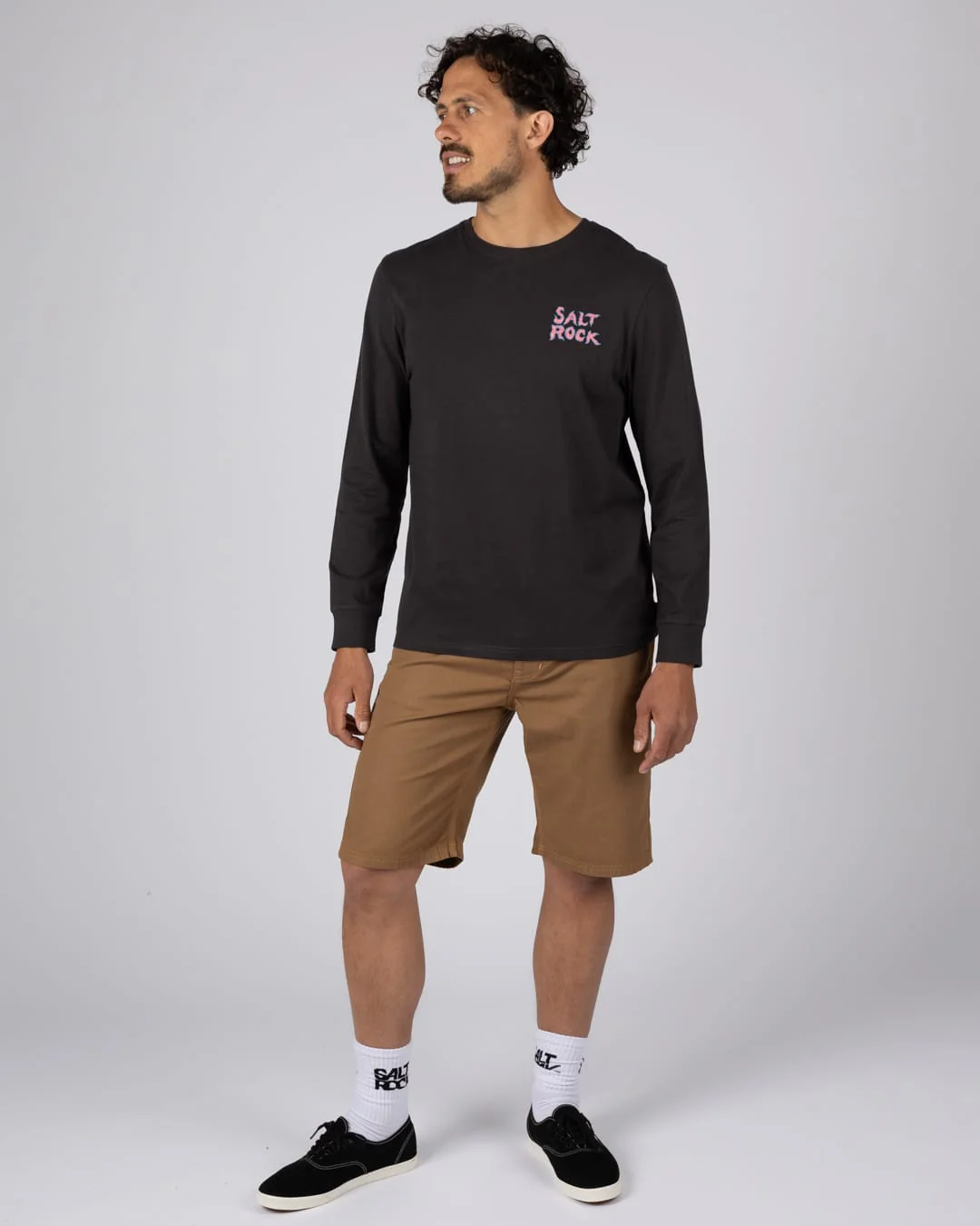 One More Wave Mens Long Sleeve T-Shirt in Dark Grey - Image 5