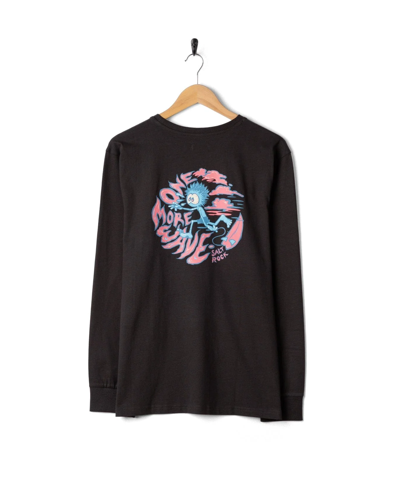 One More Wave Mens Long Sleeve T-Shirt in Dark Grey - Image 7