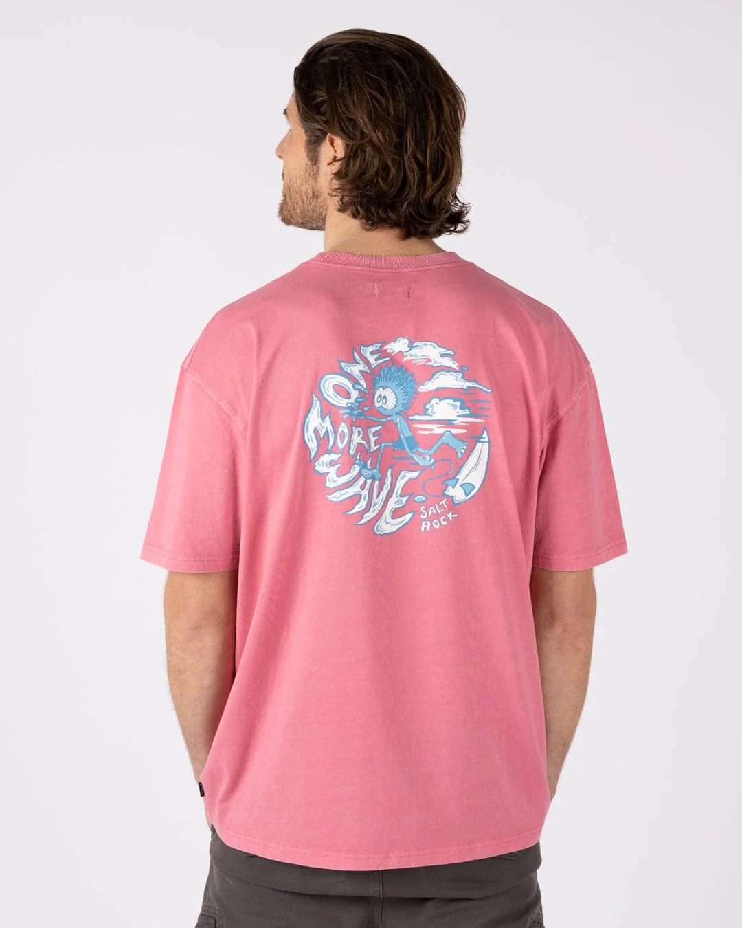 One More Wave Mens Short Sleeve T-Shirt in Pink
