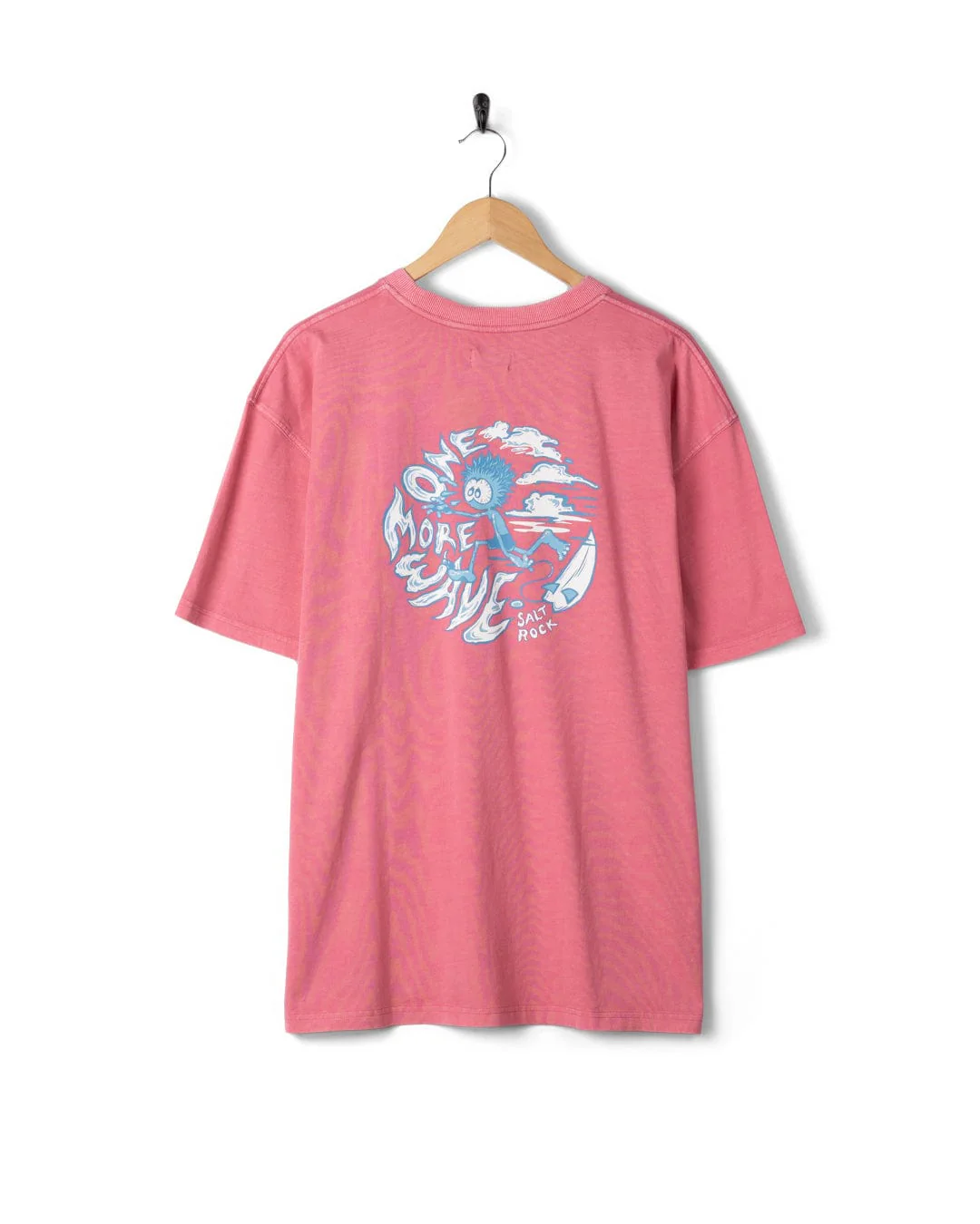 One More Wave Mens Short Sleeve T-Shirt in Pink - Image 3
