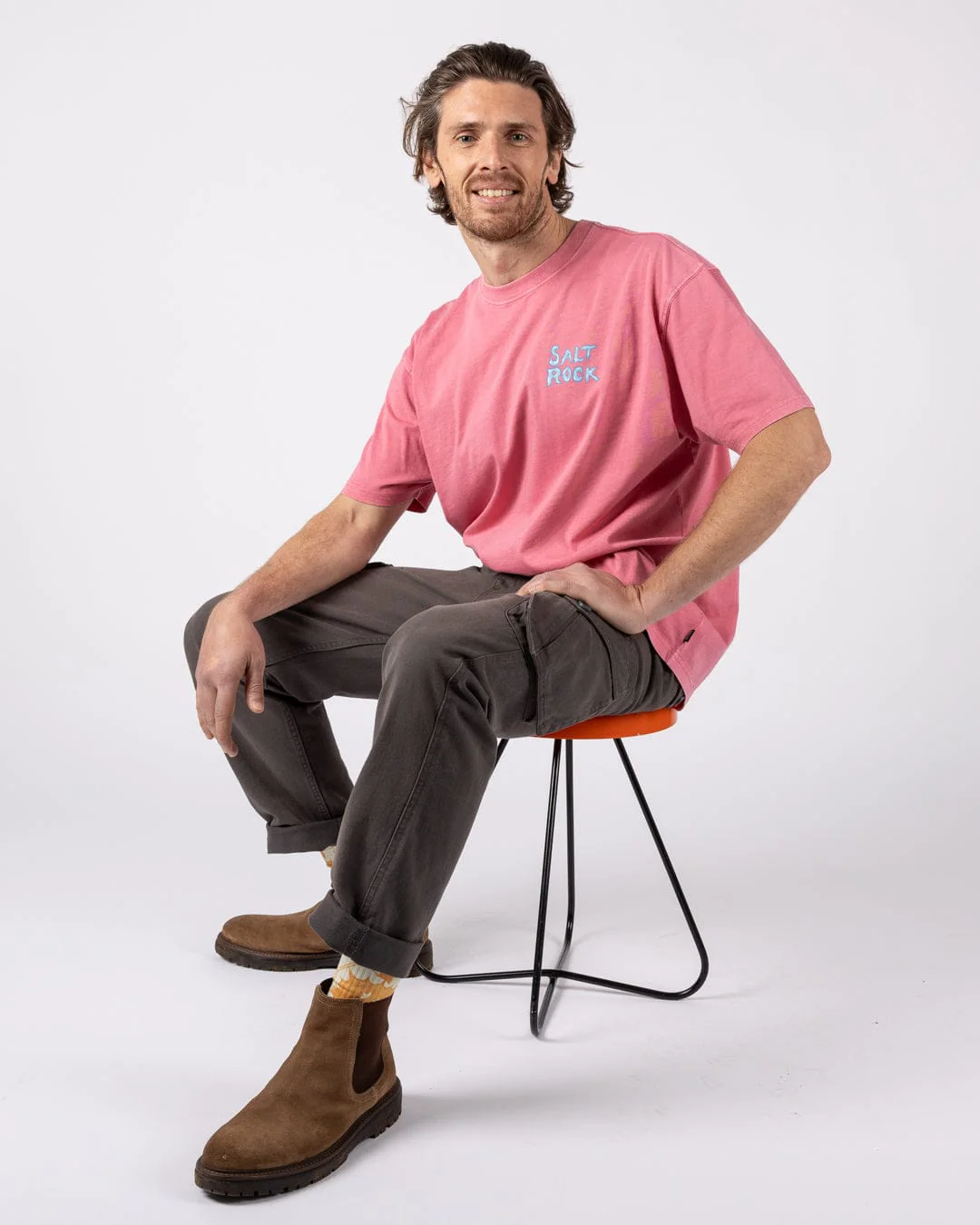 One More Wave Mens Short Sleeve T-Shirt in Pink - Image 5