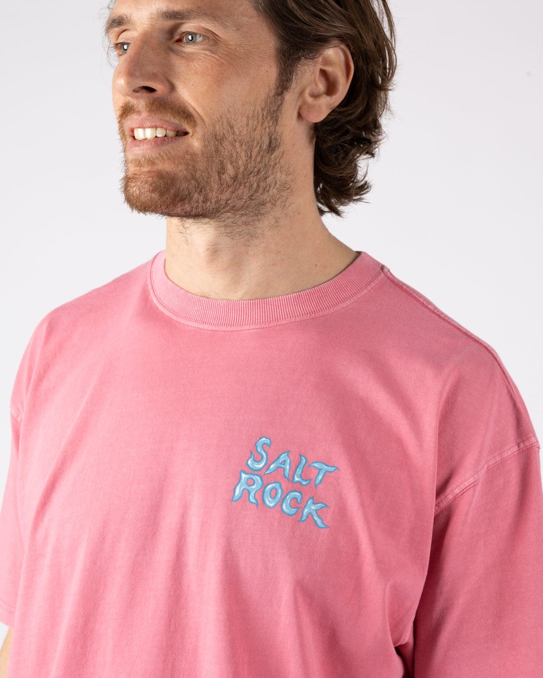 One More Wave Mens Short Sleeve T-Shirt in Pink - Image 6