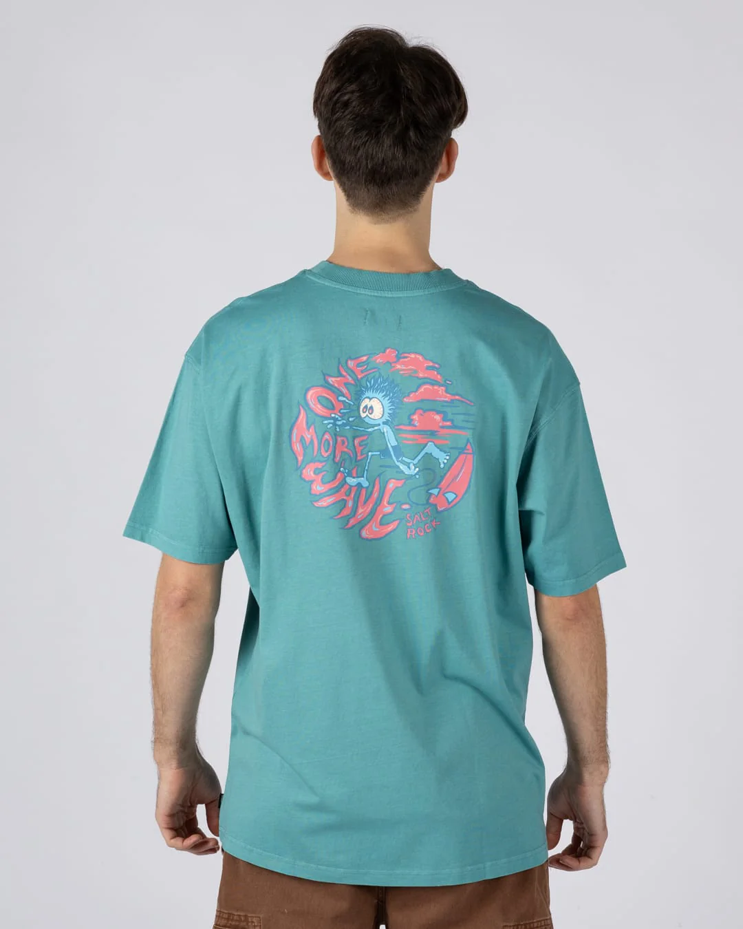 One More Wave Mens Oversized Short Sleeve T-Shirt in Blue - Image 4