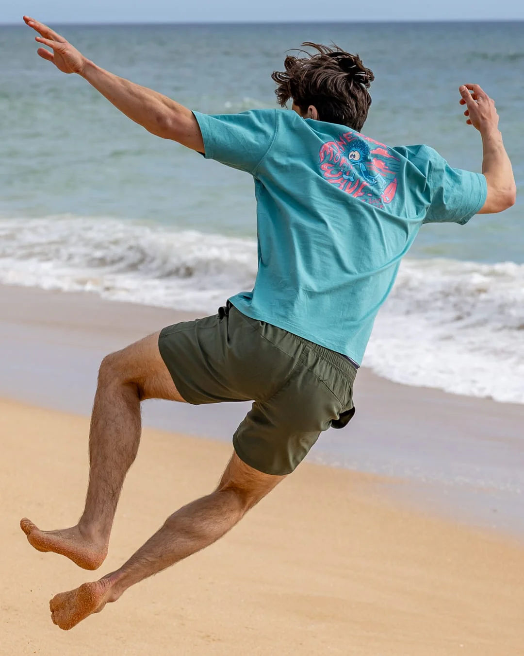 One More Wave Mens Oversized Short Sleeve T-Shirt in Blue - Image 9