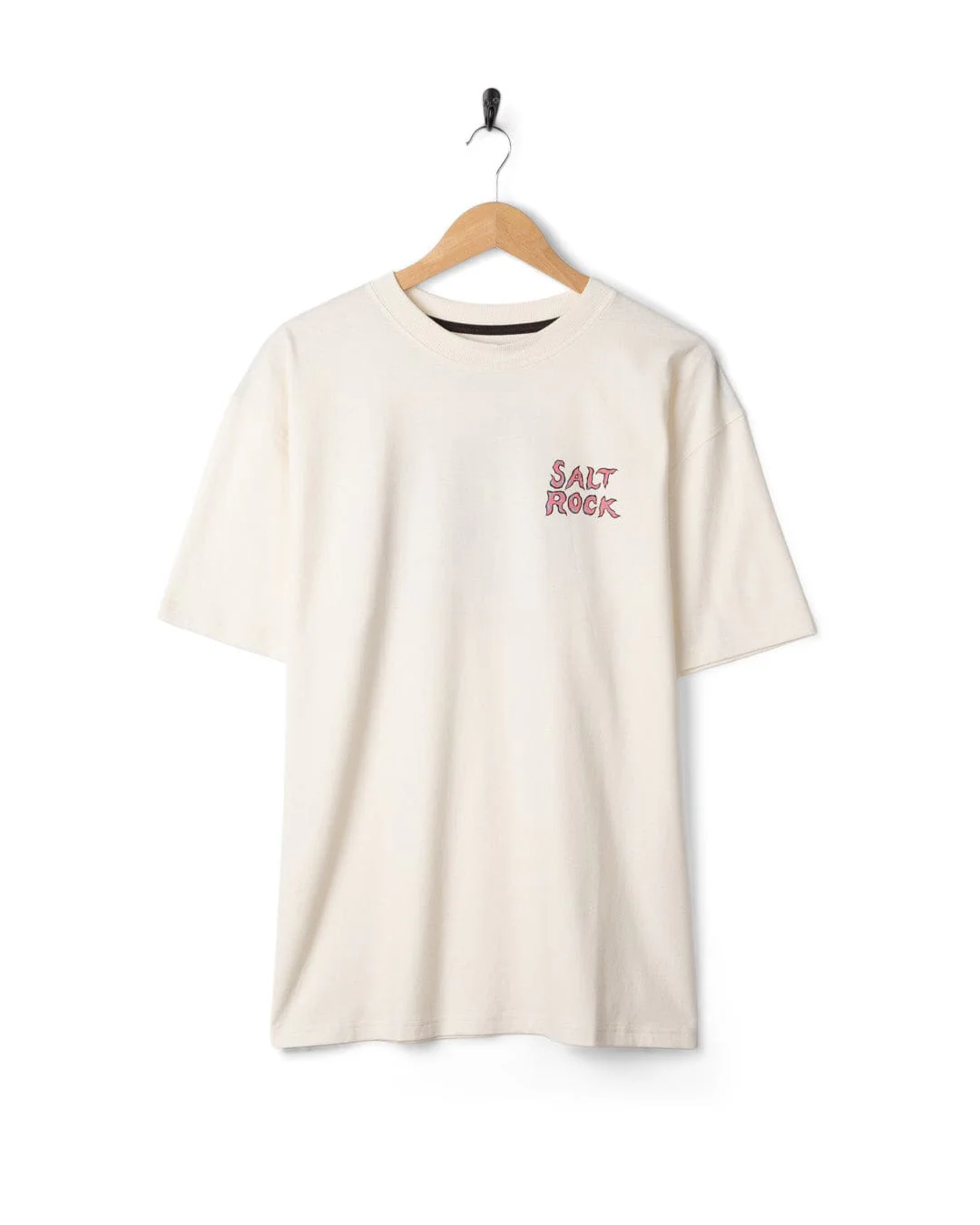 One More Wave Mens Oversized Short Sleeve T-Shirt in Cream - Image 10