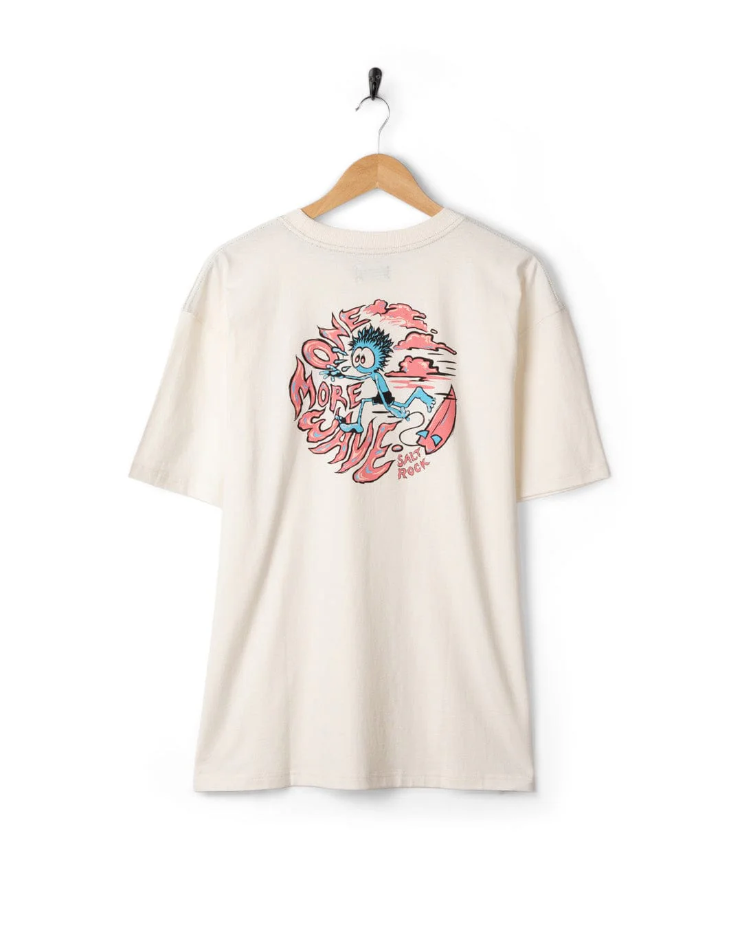 One More Wave Mens Oversized Short Sleeve T-Shirt in Cream - Image 11