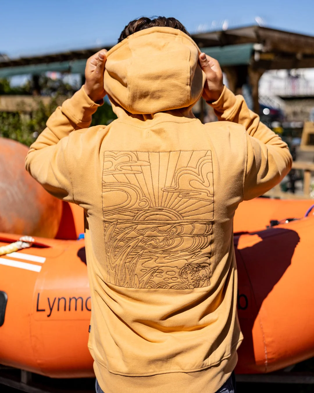 Open Finals Linear Mens Pop Hoodie in Yellow - Image 2