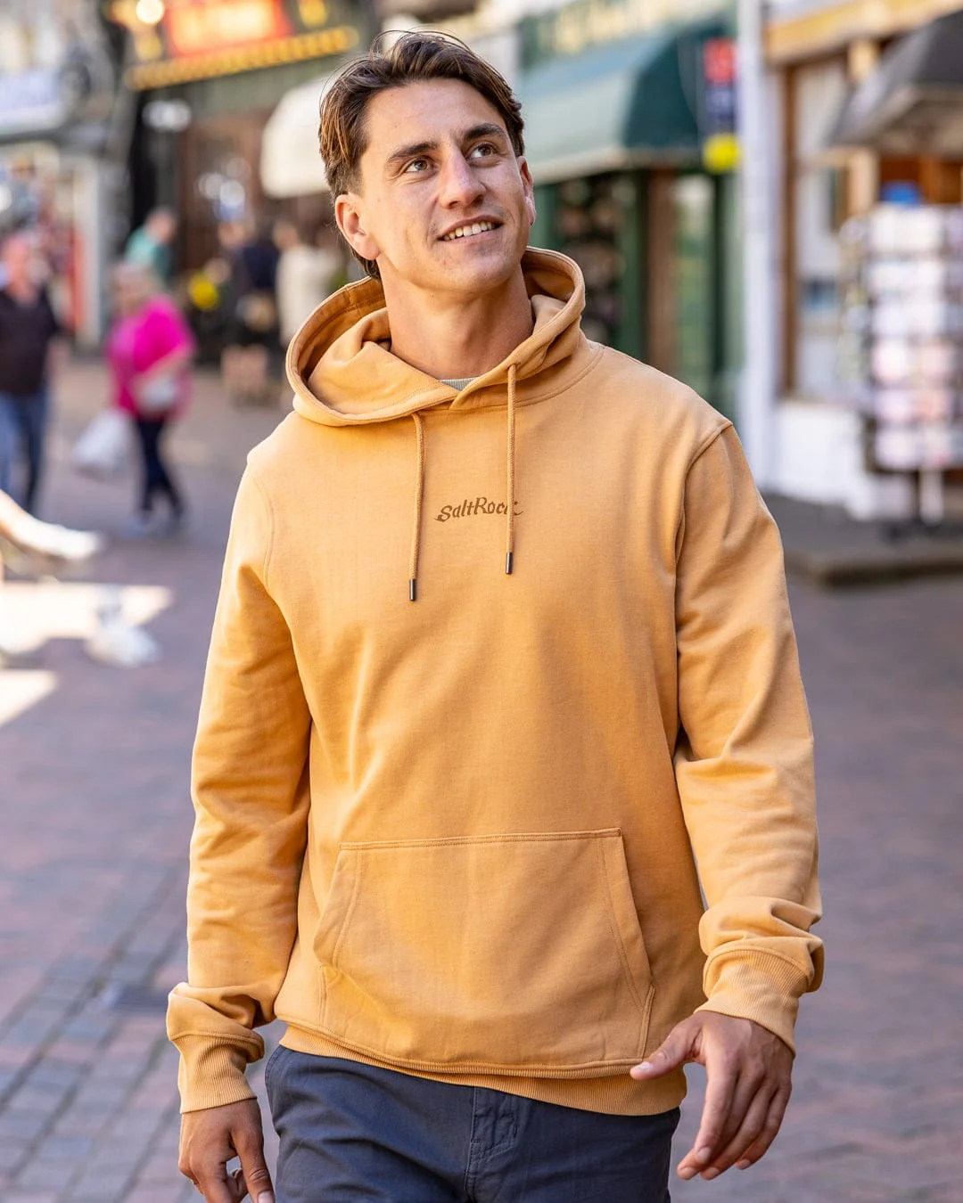 Open Finals Linear Mens Pop Hoodie in Yellow - Image 3