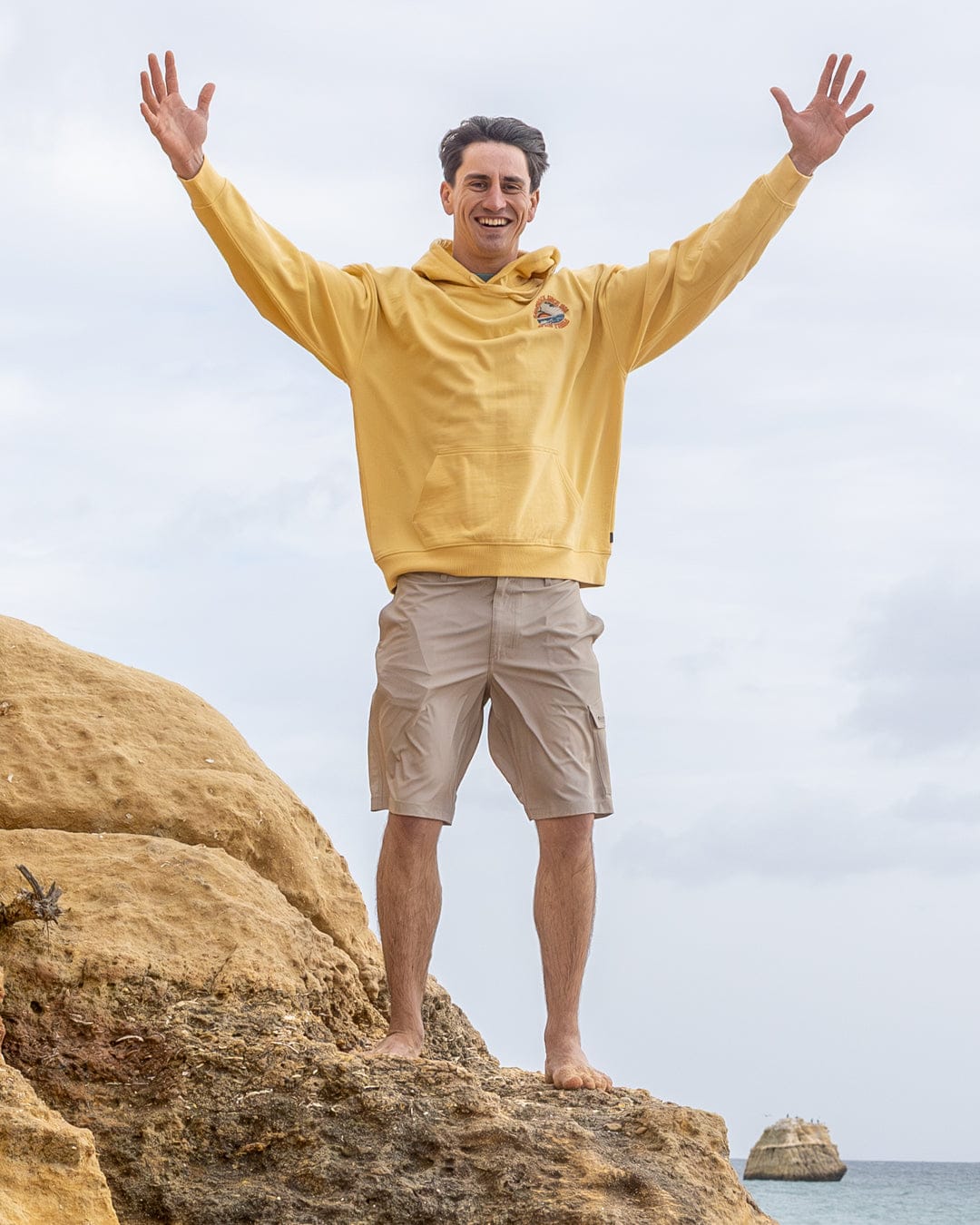Open Finals Mens Pop Hoodie in Yellow - Image 2