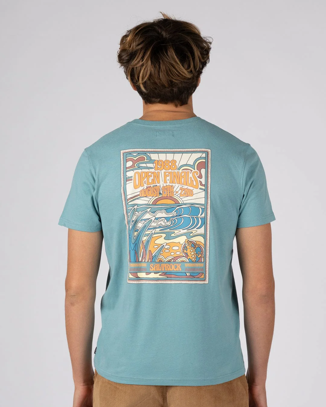 Open Finals Mens Short Sleeve T-Shirt in Blue - Image 3