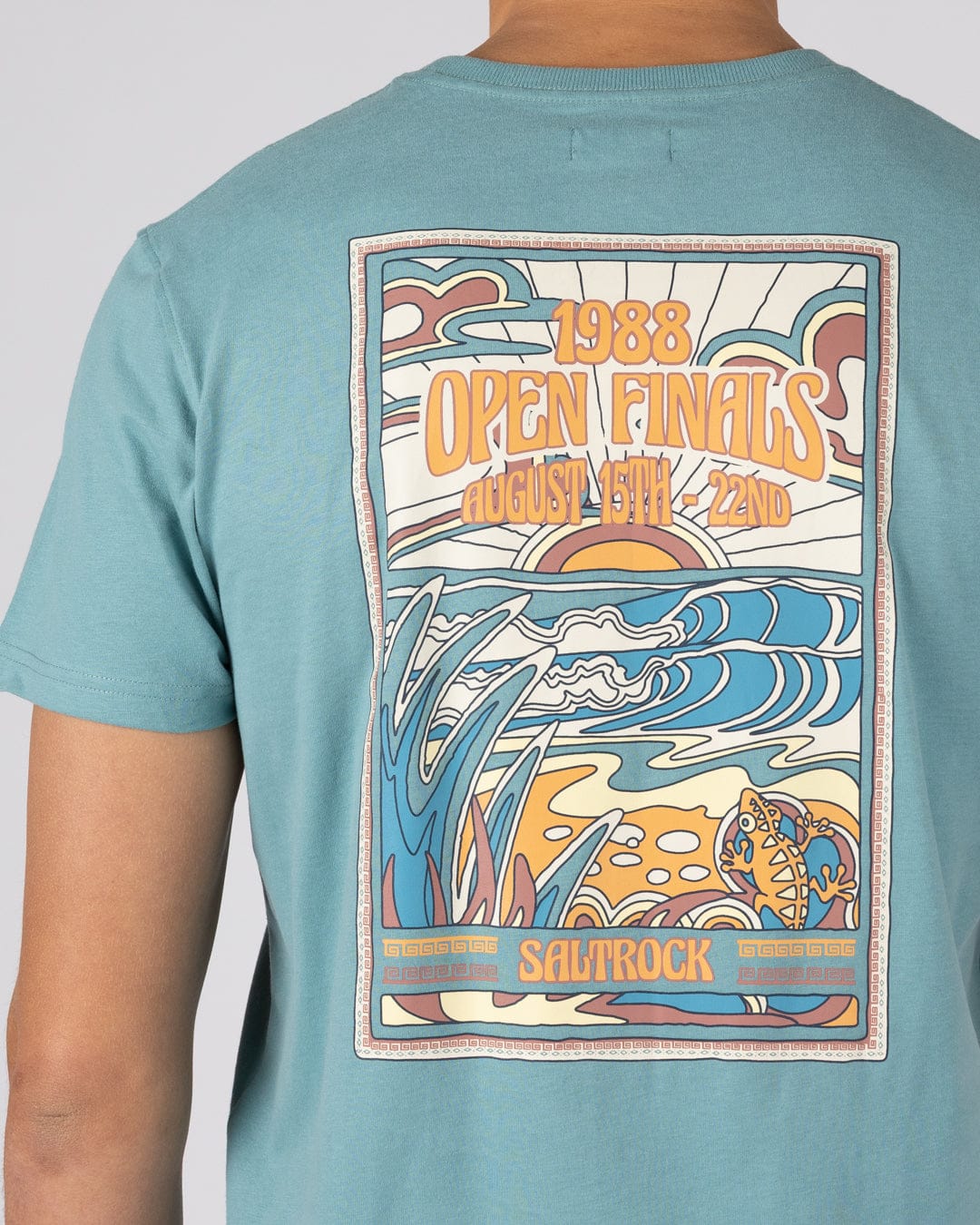 Open Finals Mens Short Sleeve T-Shirt in Blue - Image 4