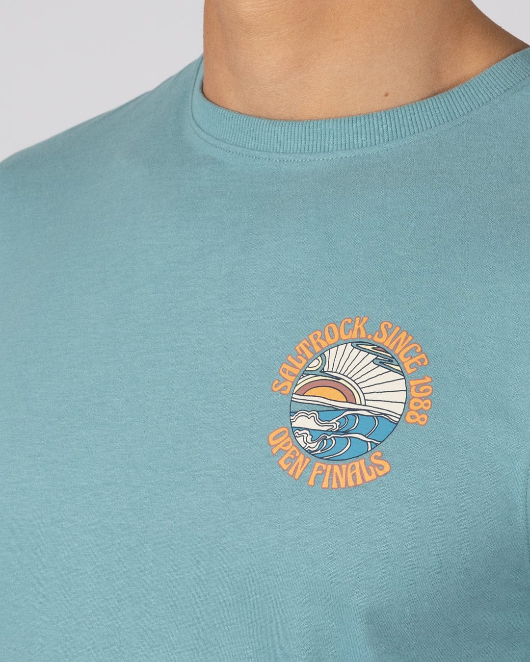 Open Finals Mens Short Sleeve T-Shirt in Blue - Image 6