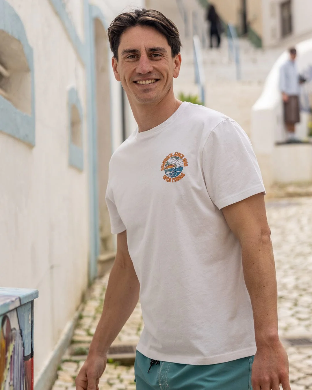 Open Finals Mens Short Sleeve T-Shirt in White - Image 3