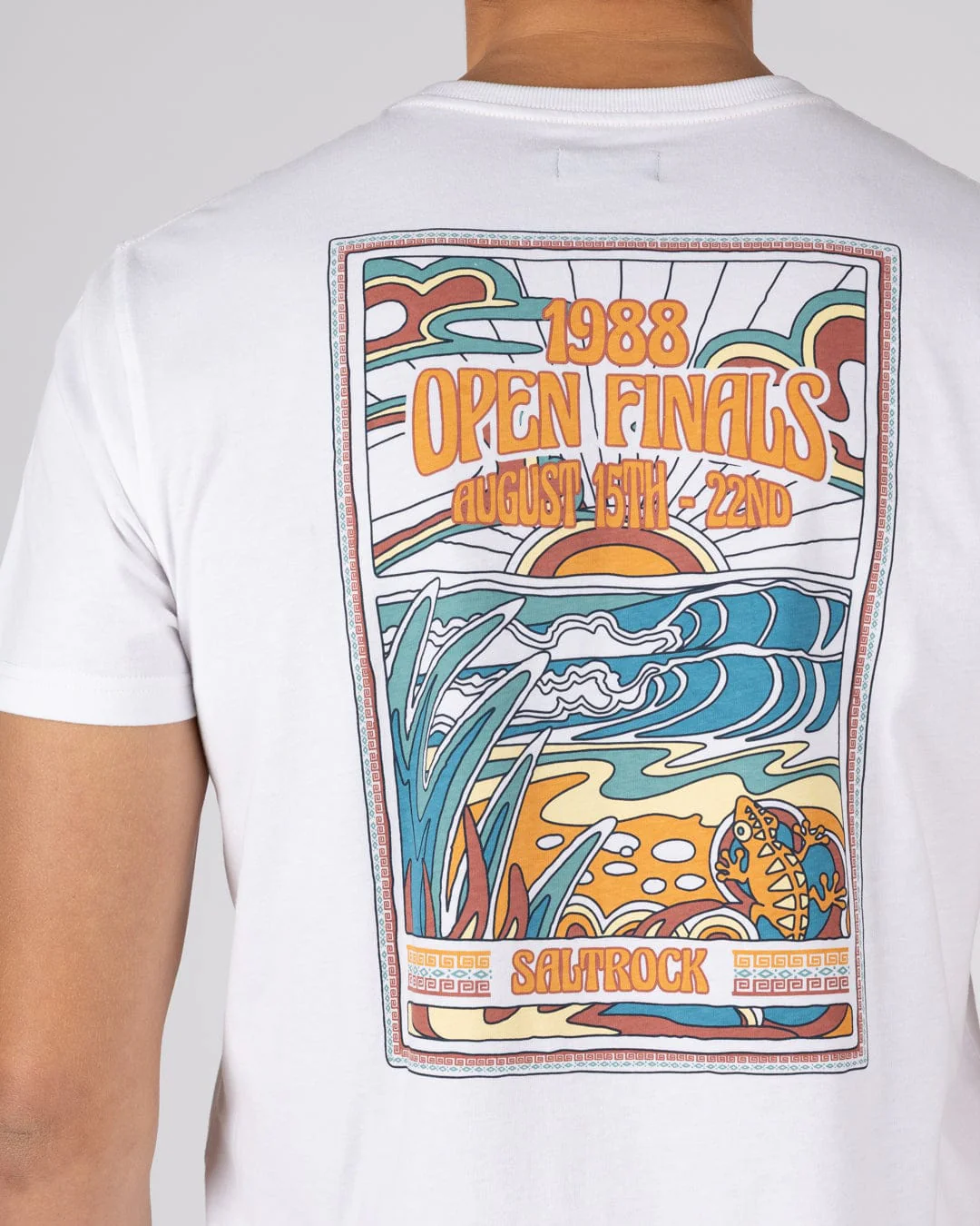 Open Finals Mens Short Sleeve T-Shirt in White - Image 5