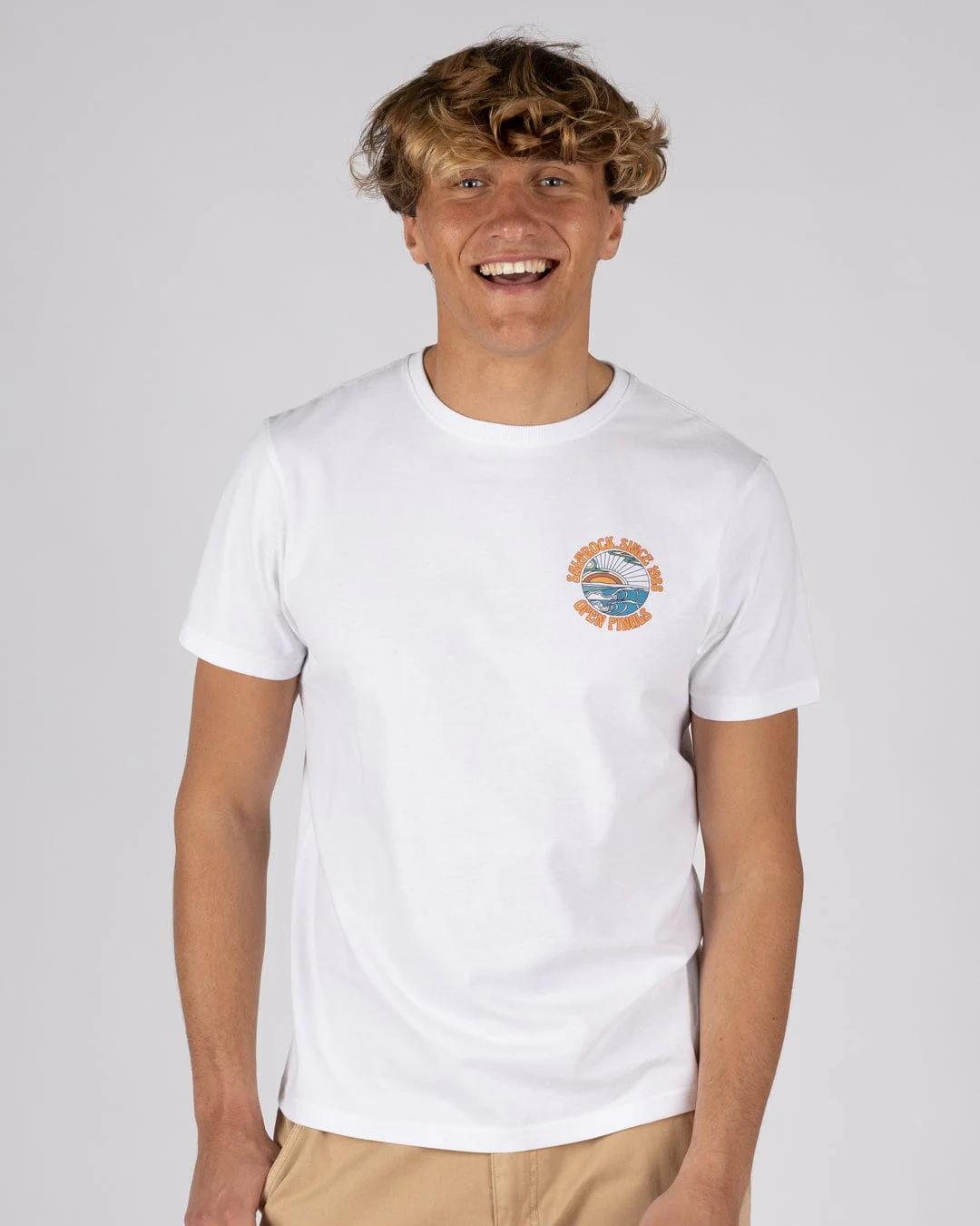 Open Finals Mens Short Sleeve T-Shirt in White - Image 6
