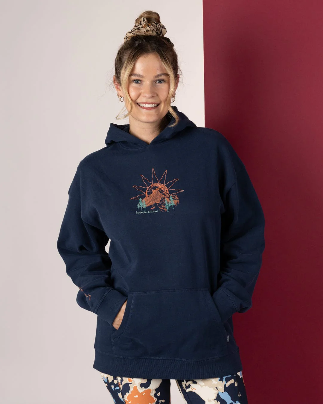 Open Road Womens Pop Hoodie in Blue - Image 5