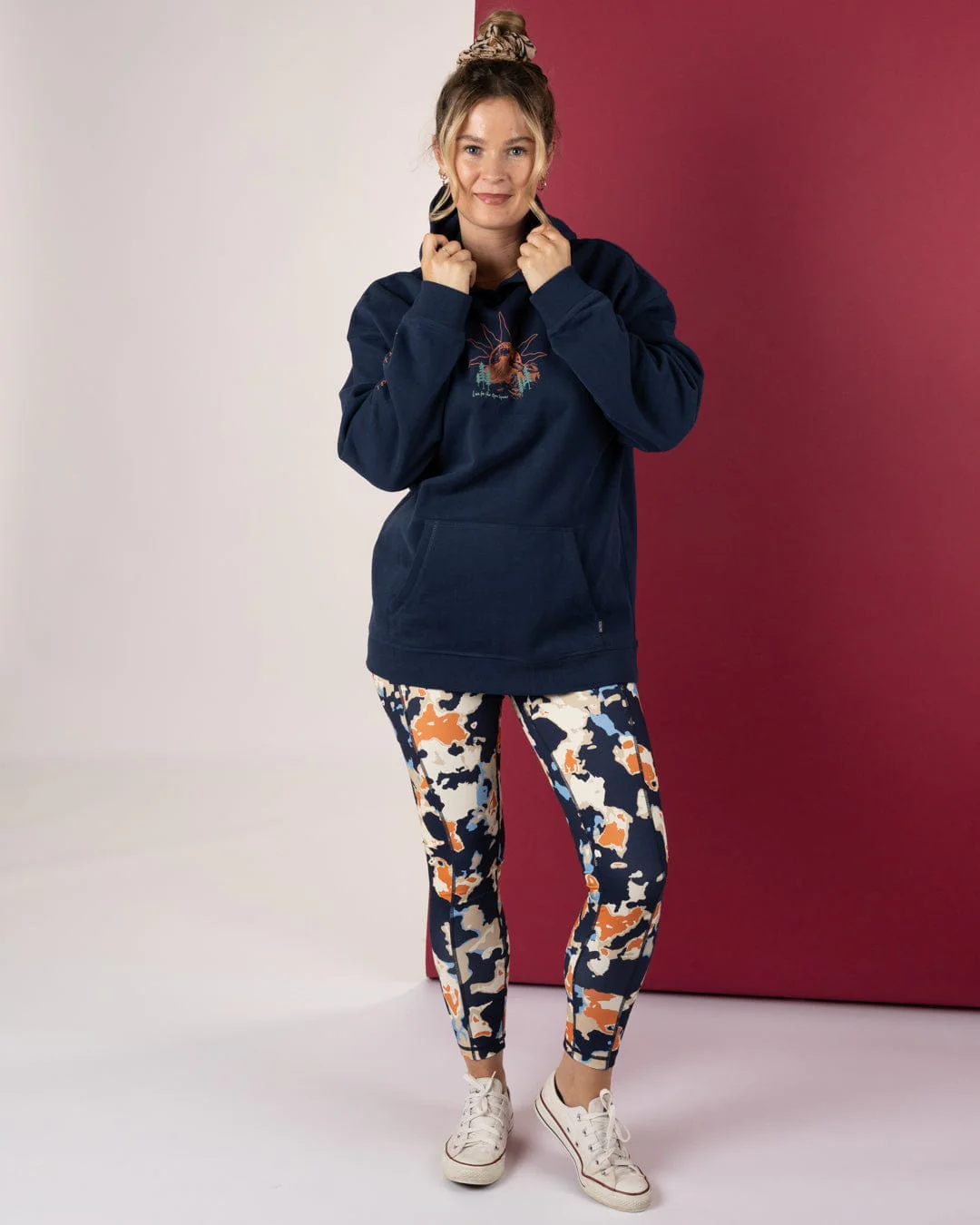 Open Road Womens Pop Hoodie in Blue - Image 6
