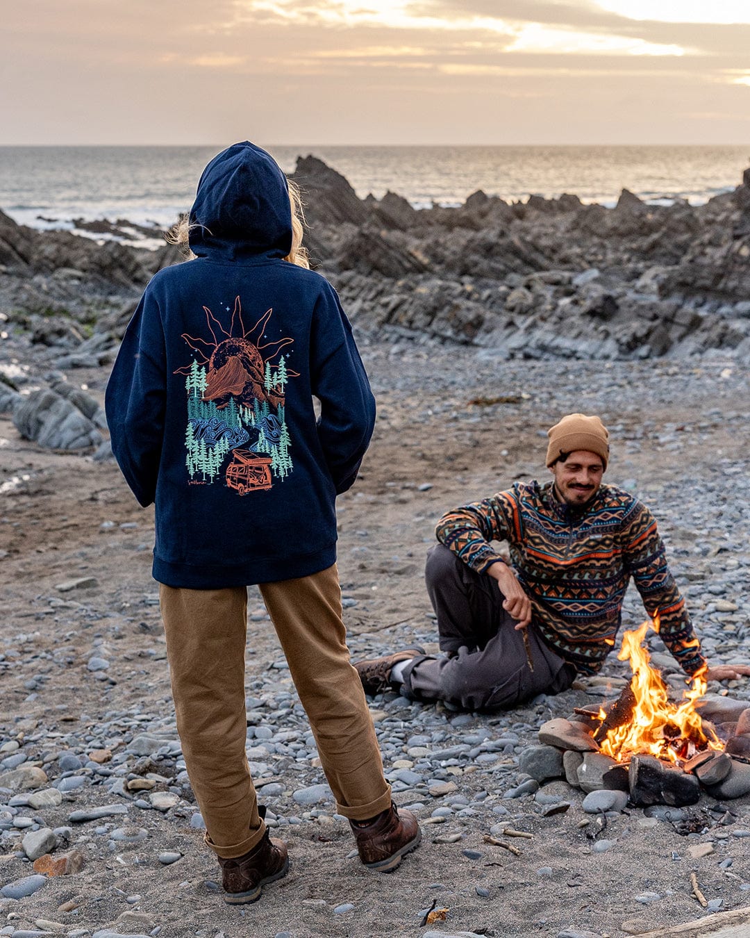 Open Road Womens Pop Hoodie in Blue - Image 9