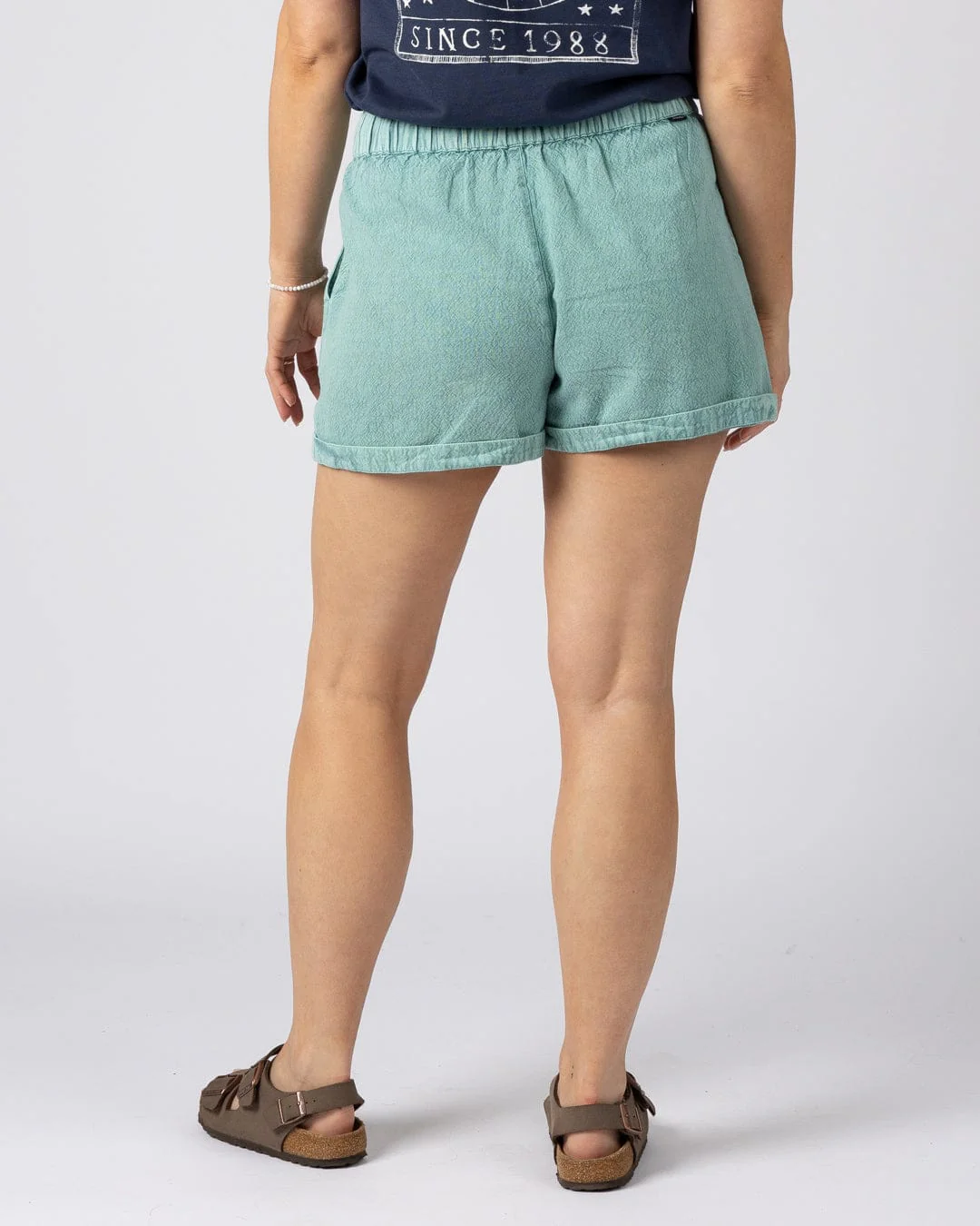 Opie Womens Woven Short in Blue - Image 5