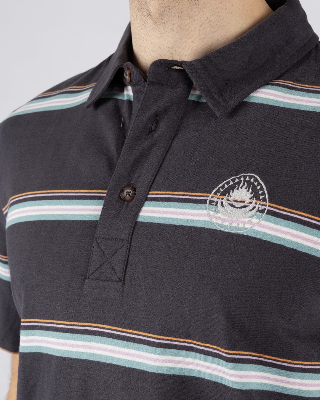 Origin Polo Mens Polo in Short Sleeve in Dark Grey - Image 2