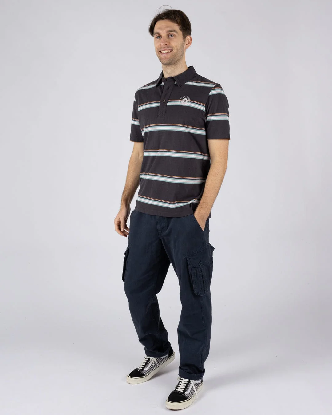 Origin Polo Mens Polo in Short Sleeve in Dark Grey - Image 3
