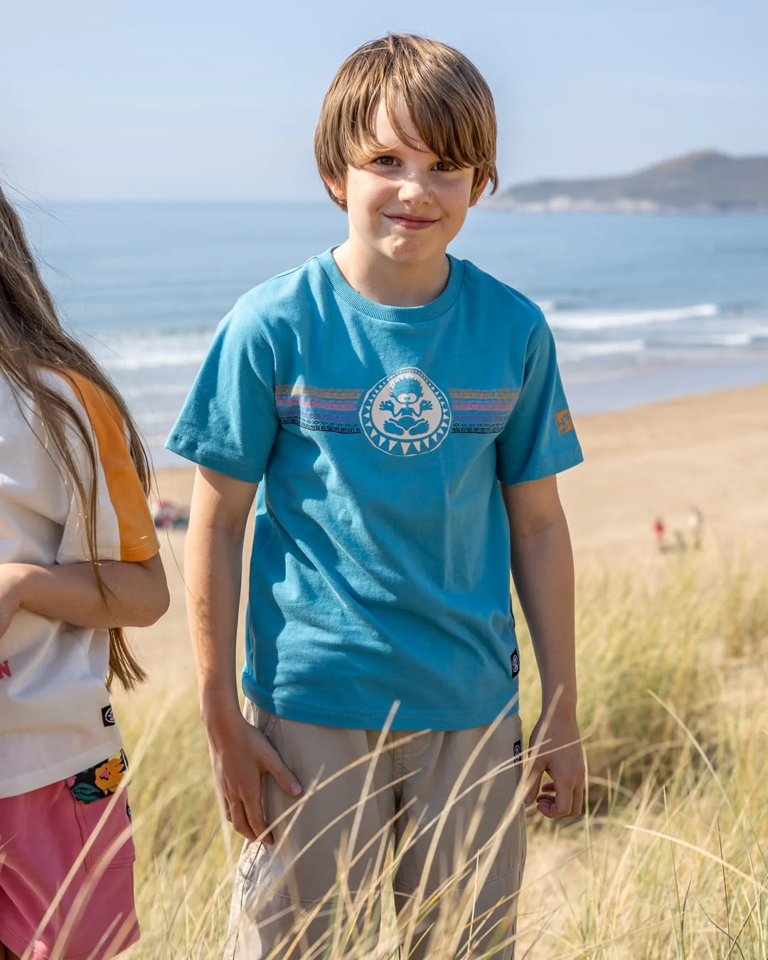 Origin Stripe Kids Short Sleeve T-Shirt in Bright Blue - Image 3