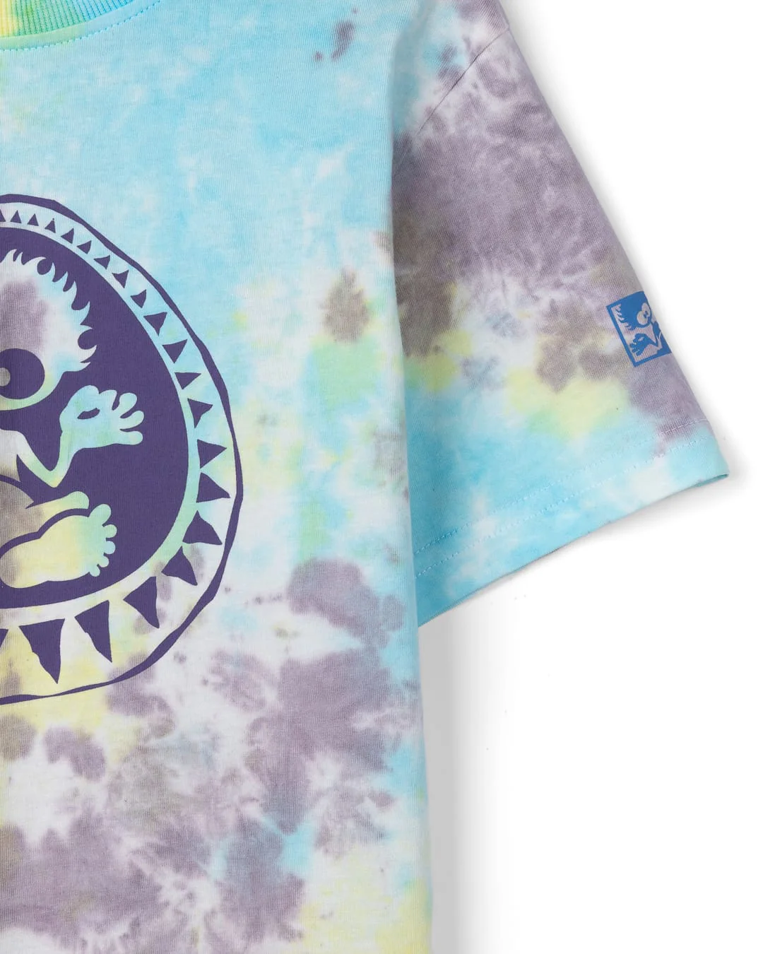Origin Tok Kids Tie Dye Short Sleeve T-Shirt in Light Blue - Image 4