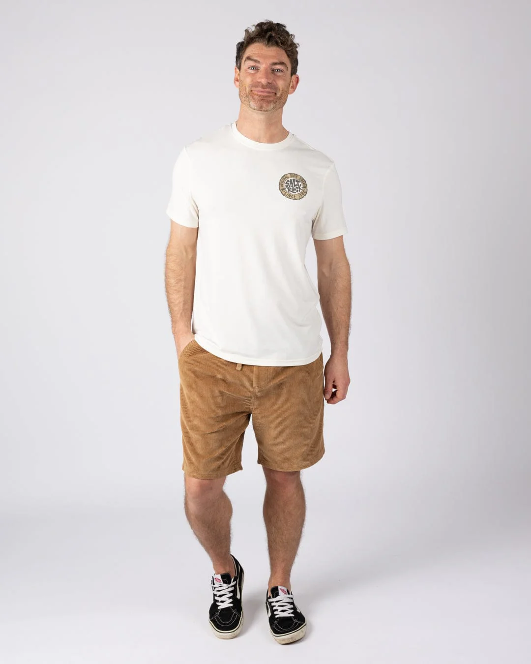 Original SR Hybrid Mens Short Sleeve T-Shirt in Cream - Image 10