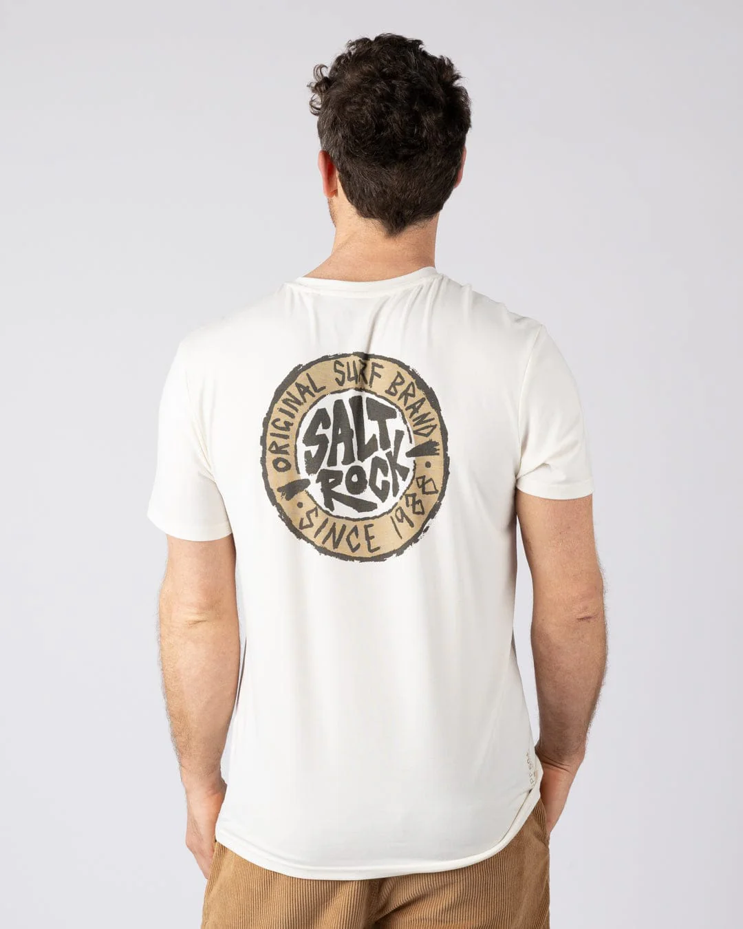 Original SR Hybrid Mens Short Sleeve T-Shirt in Cream - Image 3