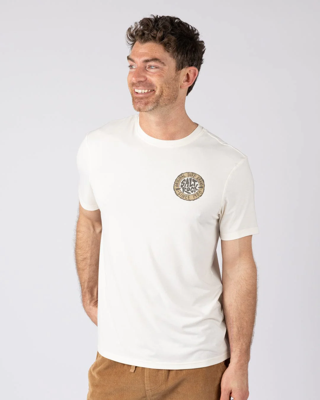 Original SR Hybrid Mens Short Sleeve T-Shirt in Cream - Image 8